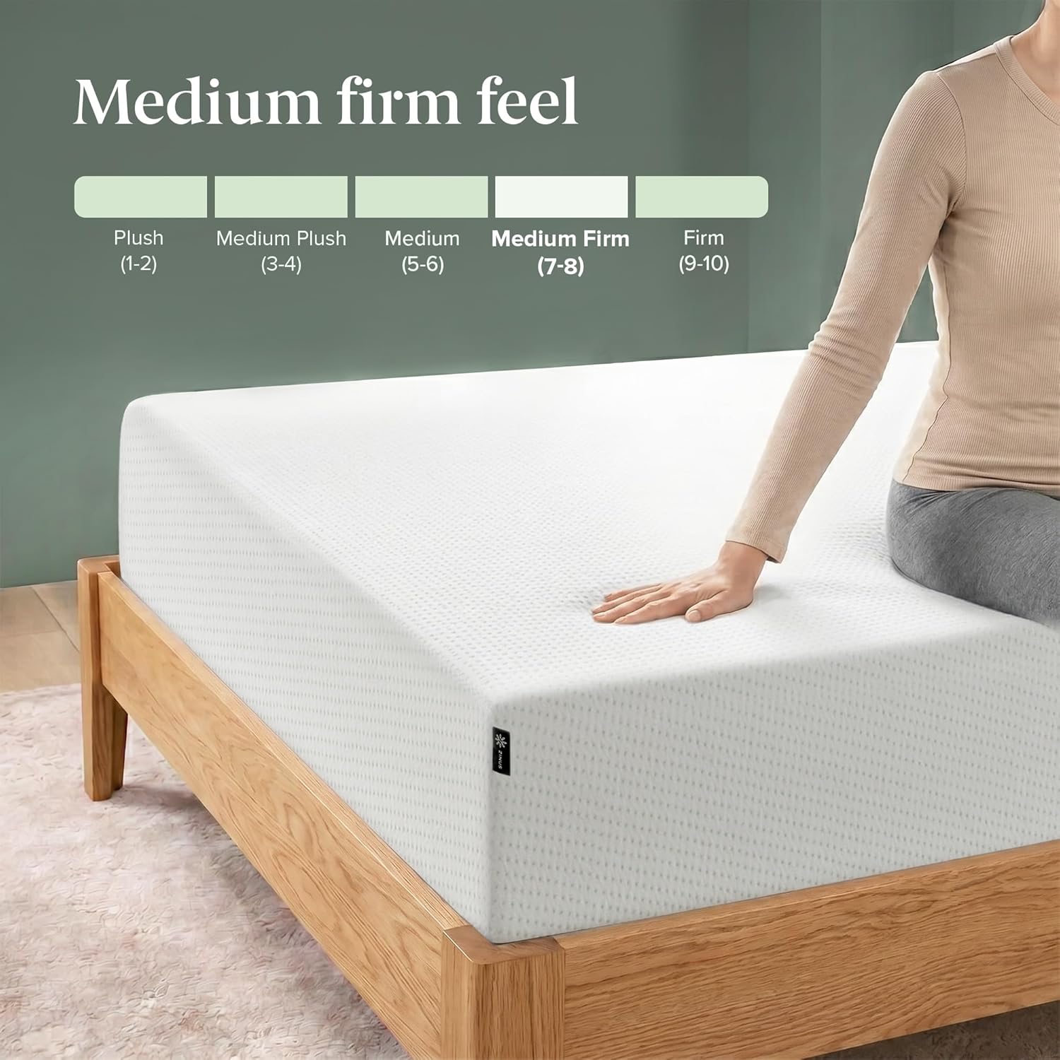 Zinus Green Tea Memory Foam Mattress 12 Inch, Pressure-Relieving Comfort & Full-Body Support, Naturally Fresh, Medium Firm Feel, CertiPUR-US & Oeko-TEX Certified Safe Materials, King
