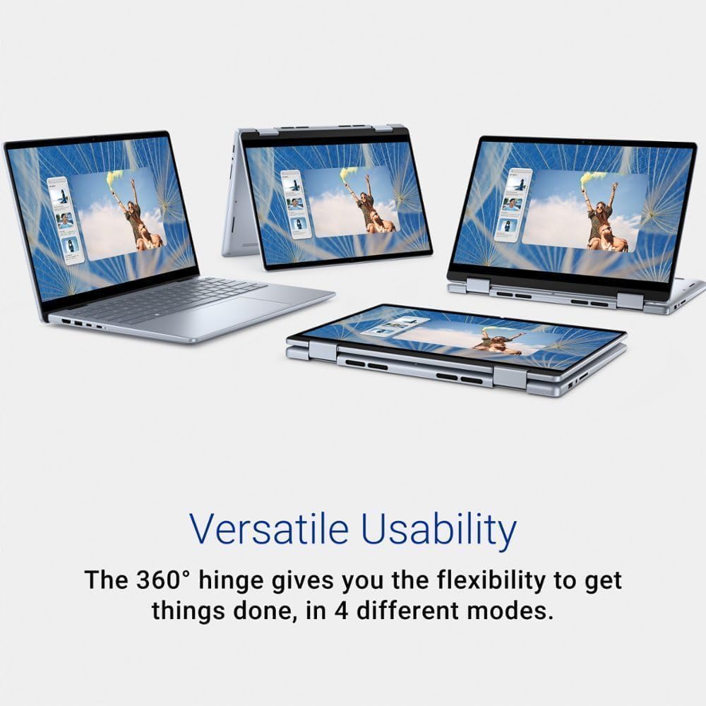 Dell Inspiron 14 7440 2-in-1 Laptop (14" FHD+ Touchscreen, Intel Core 5 120U (> i7-1355U), 16GB DDR5, 512GB SSD), for Designer, Creator, 10-Hr Long Battery Life, Backlit, Win 11 Pro w/ AI Copilot