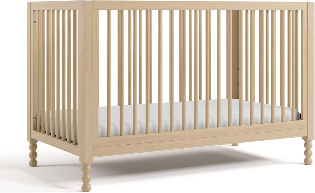 Storkcraft Rio 5-in-1 Convertible Crib and Toddler Guardrail – GREENGUARD Gold Certified, Toddler Bed Conversion Kit Included, Fits Baby Crib Mattress, Converts to Full Bed (Driftwood)