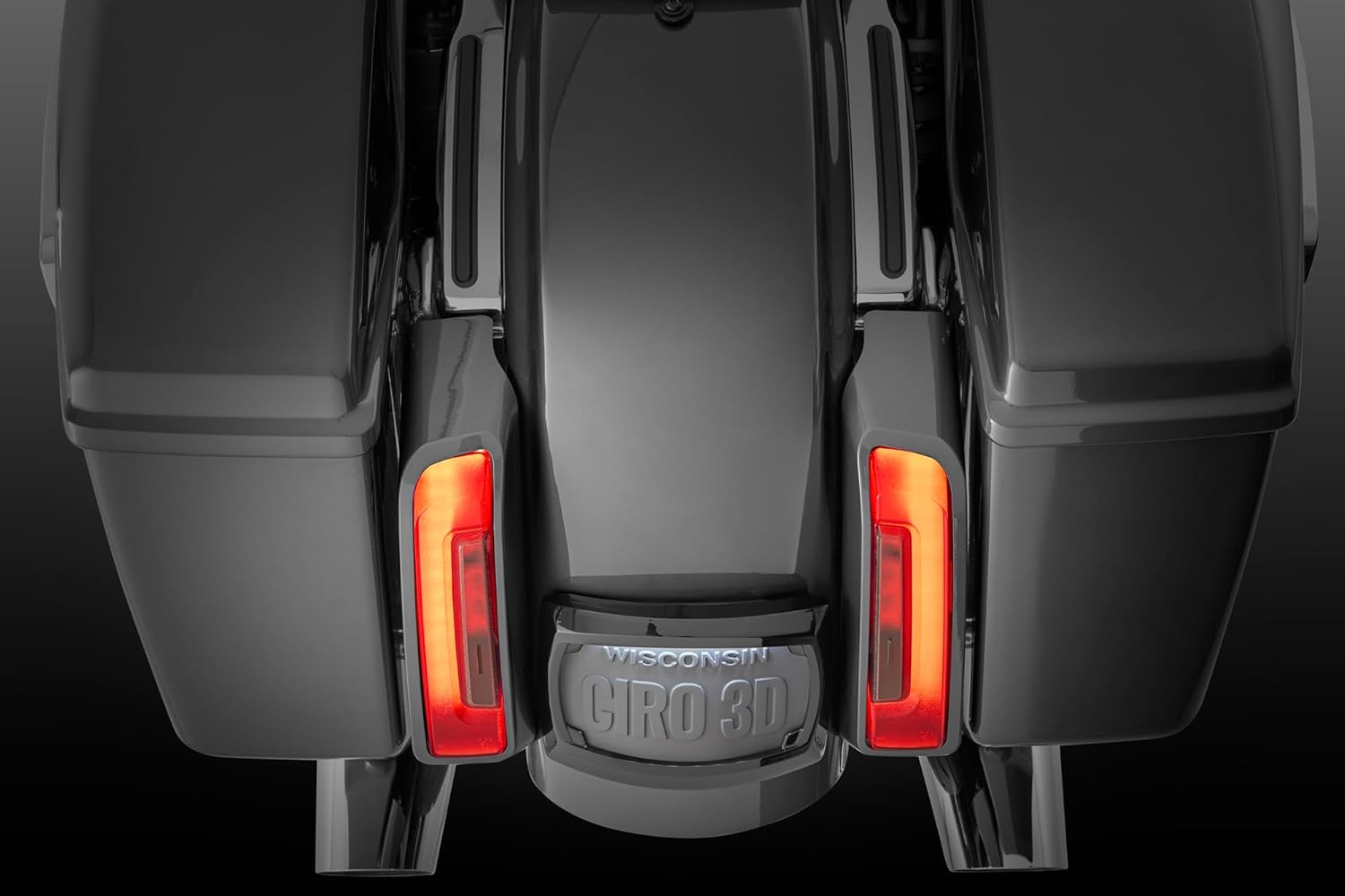 Curved Frame with LED Plate Light Intended for Harley-Davidson (Black)