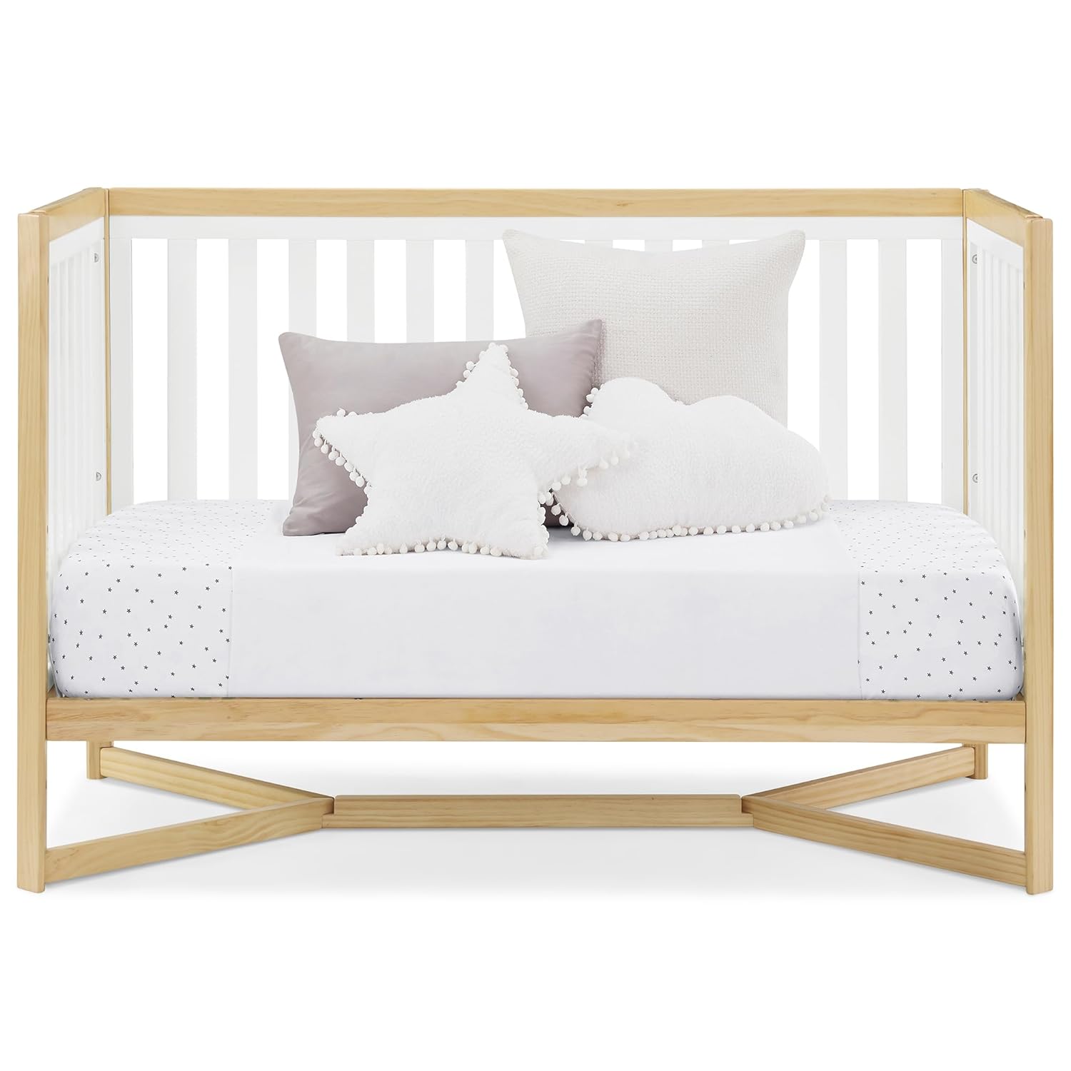Delta Children Tribeca 4-in-1 Baby Convertible Crib, Bianca White/Natural