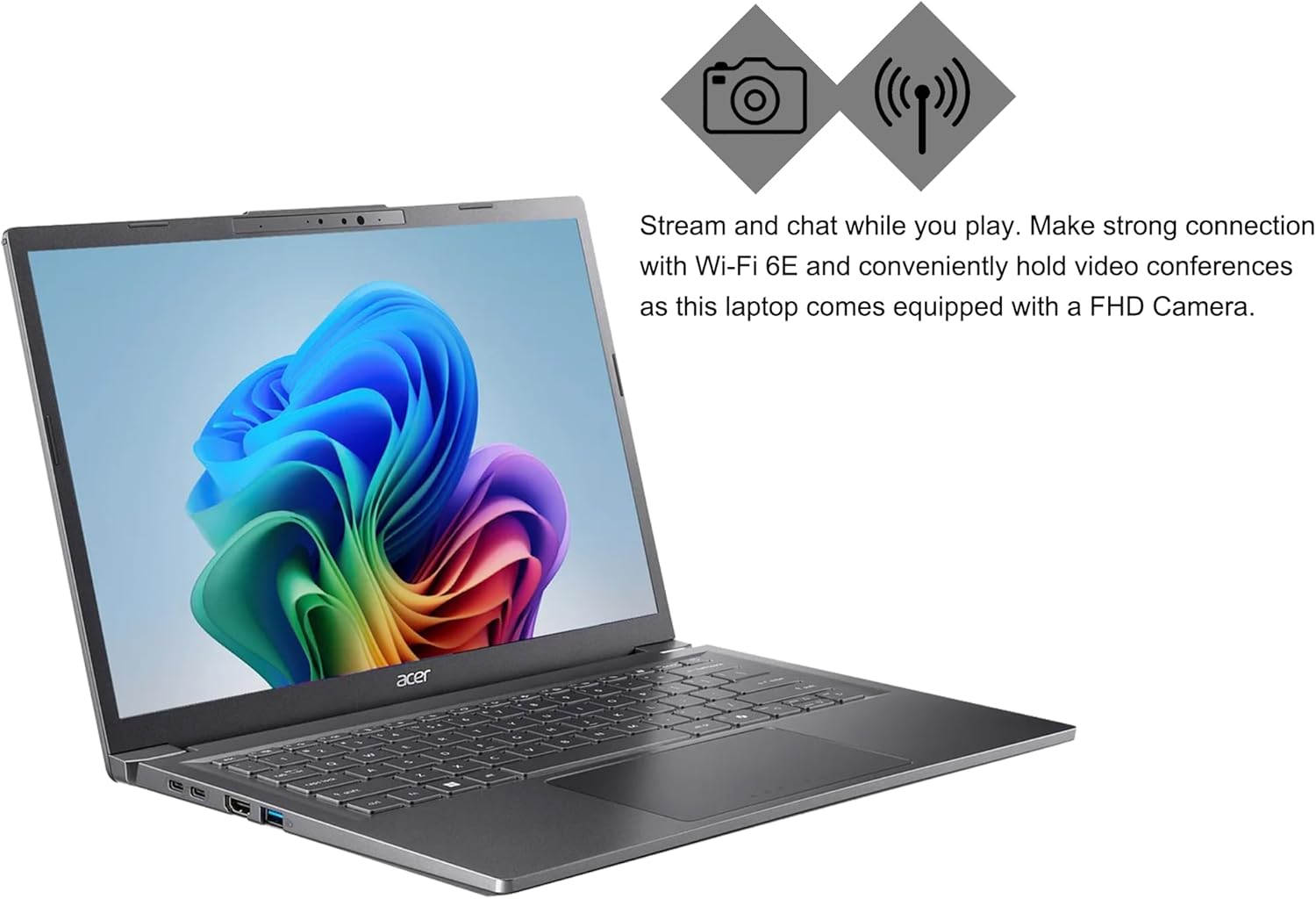 acer Aspire 14 AI Portable Laptop 14" WUXGA Matte Touchscreen Intel 8-core Ultra 5 226V (Up to 40 NPU Tops - Up to 53 GPU Tops) 16GB RAM 2TB SSD for Creator Business Work Win11 ICP Hub
