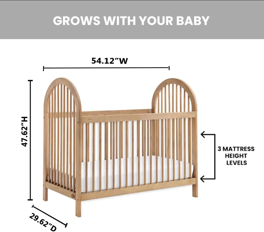 Soho Baby Everlee Convertible Island Crib, Honey Wood