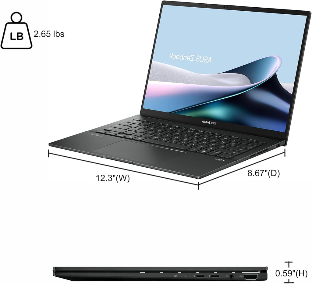 ASUS Zenbook 14 Creator Laptop 14" WUXGA Lumina OLED Touch (500nits HDR, 100% DCI-P3) Intel 16-core Ultra 7 255H (Up to 13 Tops) 16GB RAM 512GB SSD for Business Work Win11 ICP Hub