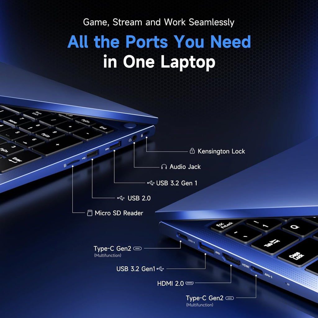 NIMO 2026 Laptop 15.6" FHD – AMD Ryzen 7 7735HS 8C/16T, Radeon 680M, 16GB DDR5, 1TB NVMe SSD, Backlit Keyboard, Fingerprint Unlock, 100W USB-C PD – Ideal for Students, Professionals, Creators