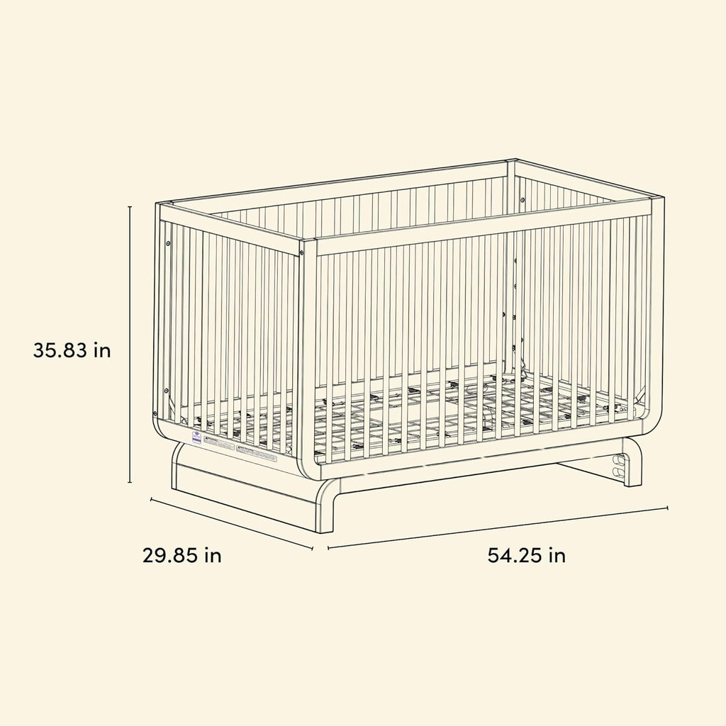 Storkcraft Santorini 5-in-1 Convertible Crib with Toddler Guardrail – GREENGUARD Gold Certified, Conversion Kit Included, 100% Solid Wood, Fits Standard Crib Mattress (Hazelnut)
