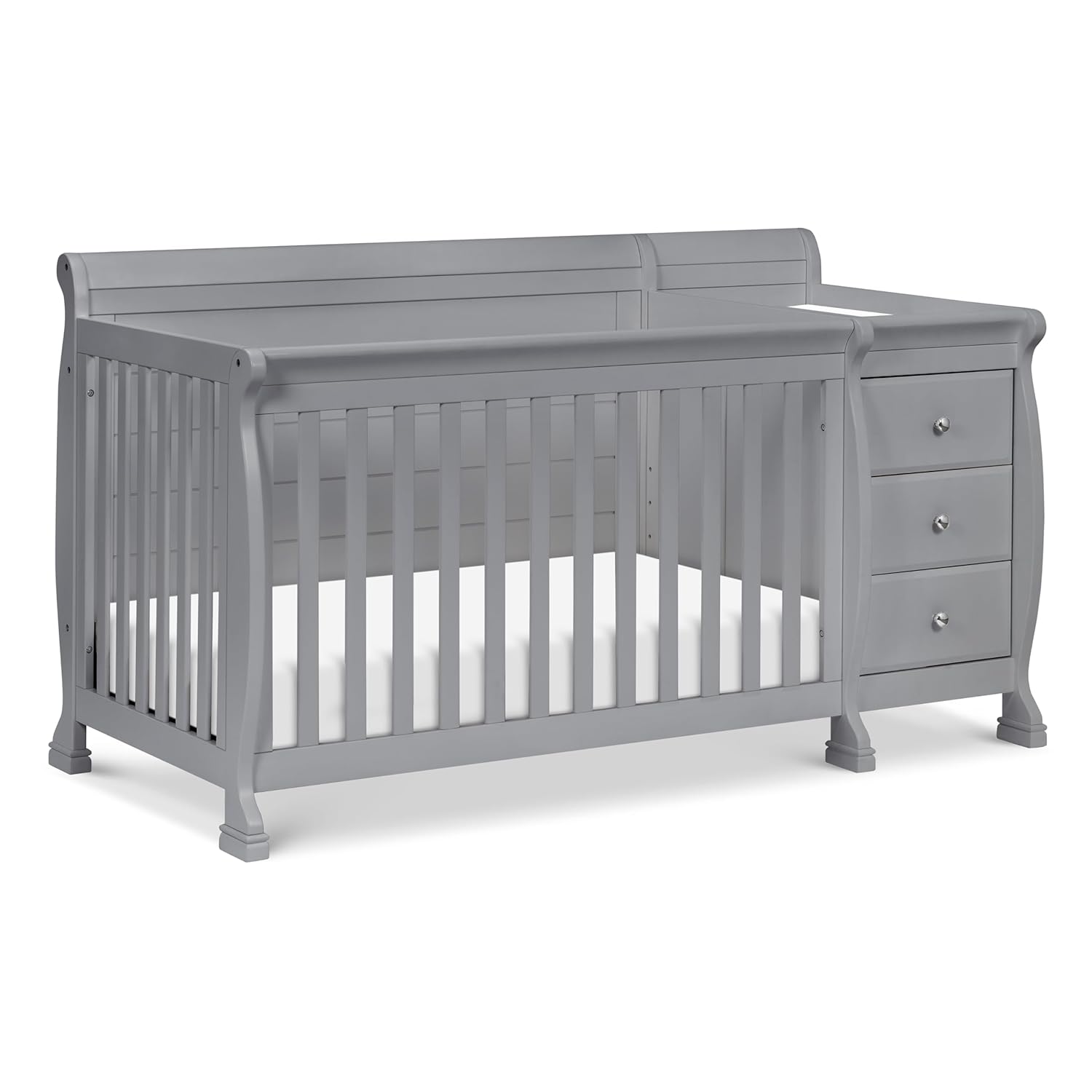 Davinci Kalani 4-in-1 Convertible Baby Crib & Changing Table Combo - GREENGUARD Gold Certified - Toddler Bed, Daybed, Full-Size Bed Conversion - 4 Adjustable Mattress Heights - Gray