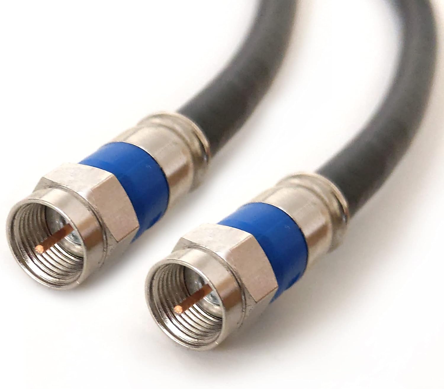 PHAT SATELLITE 100ft Quad Shield Indoor Outdoor Solid Copper RG-6 Coaxial Cable 3Ghz 75 Ohm DIRECTV Approved Satellite TV or Broadband Internet Belden SNAP N Seal RG6 Fittings Assembled in USA INTL