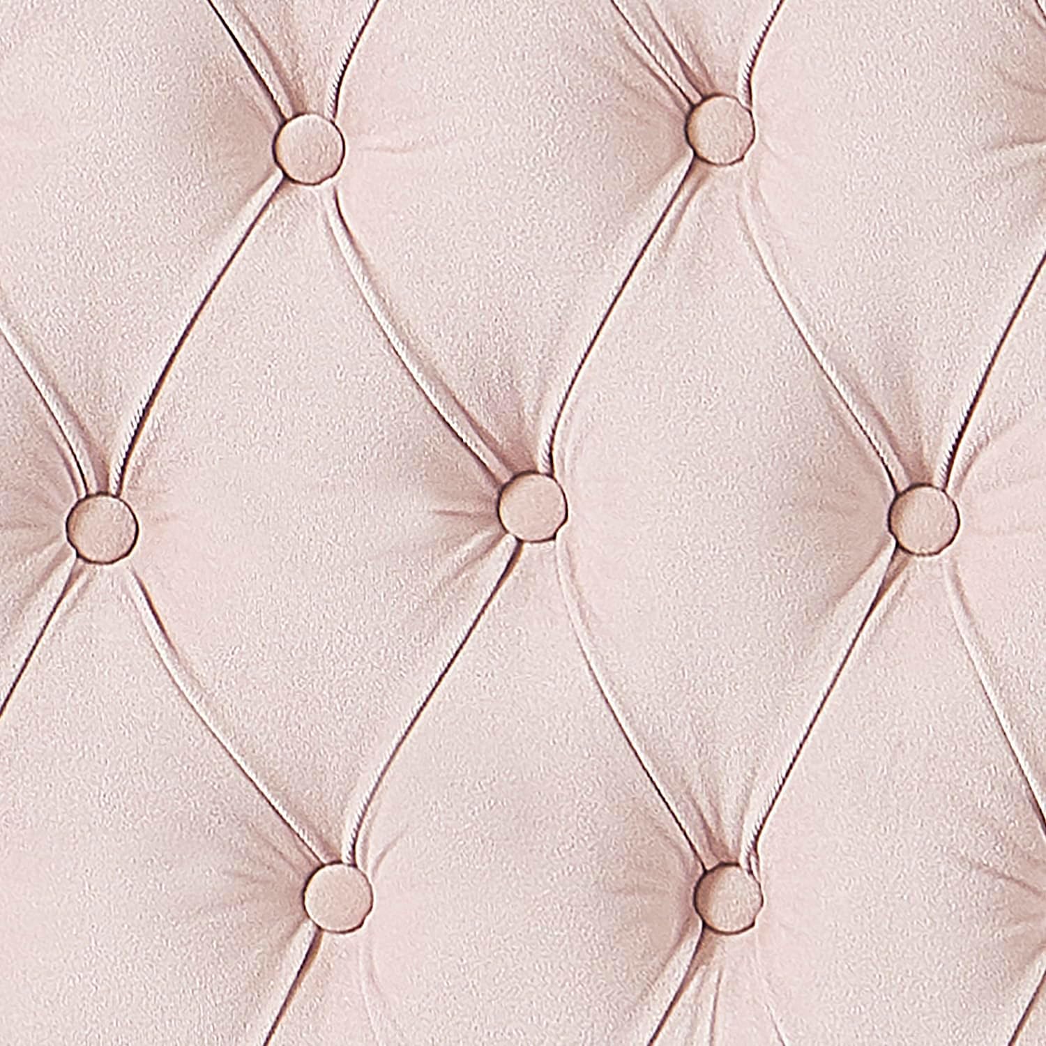 Elle Decor Celeste Tufted Upholstered Padded Headboard with Contemporary Button Tufting, Soft Linen-Textured Fabric, Queen Size, Blush Pink Velvet