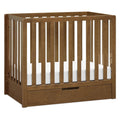 Carter's by Davinci Colby 4-in-1 Convertible Mini Crib with Trundle Drawer in Walnut, Greenguard Gold Certified, Undercrib Storage