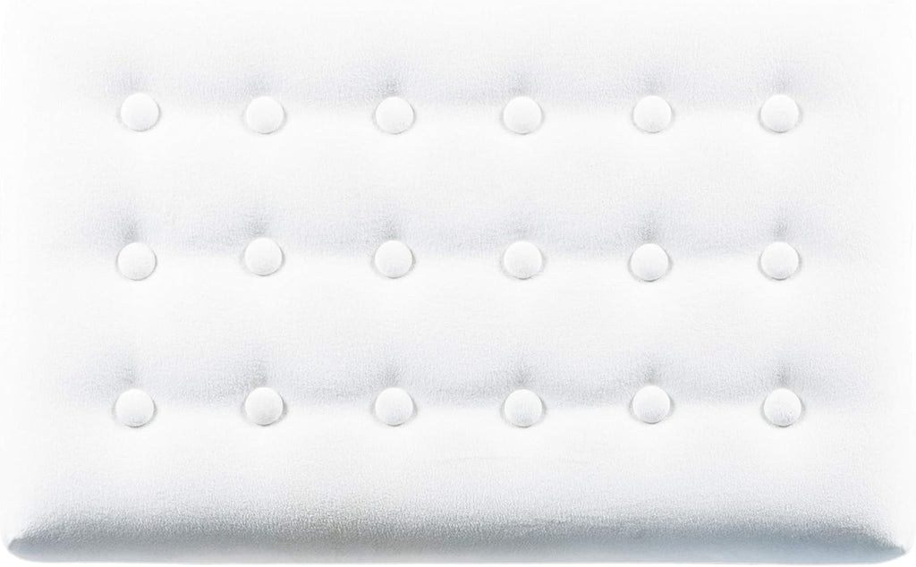Homepop Home Decor | Upholstered Tufted Velvet Ottoman Bench | Ottoman Bench for Living Room & Bedroom, White