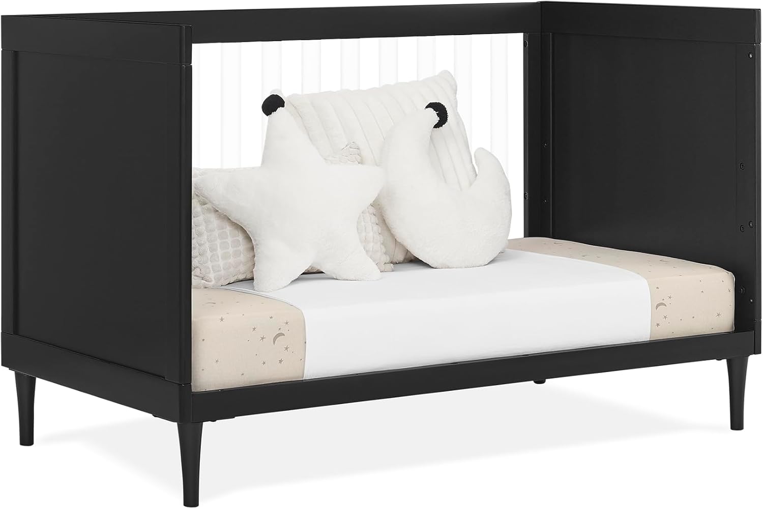 Delta Children Bowie 4-in-1 Convertible Acrylic Crib - Greenguard Gold Certified, Black Ebony