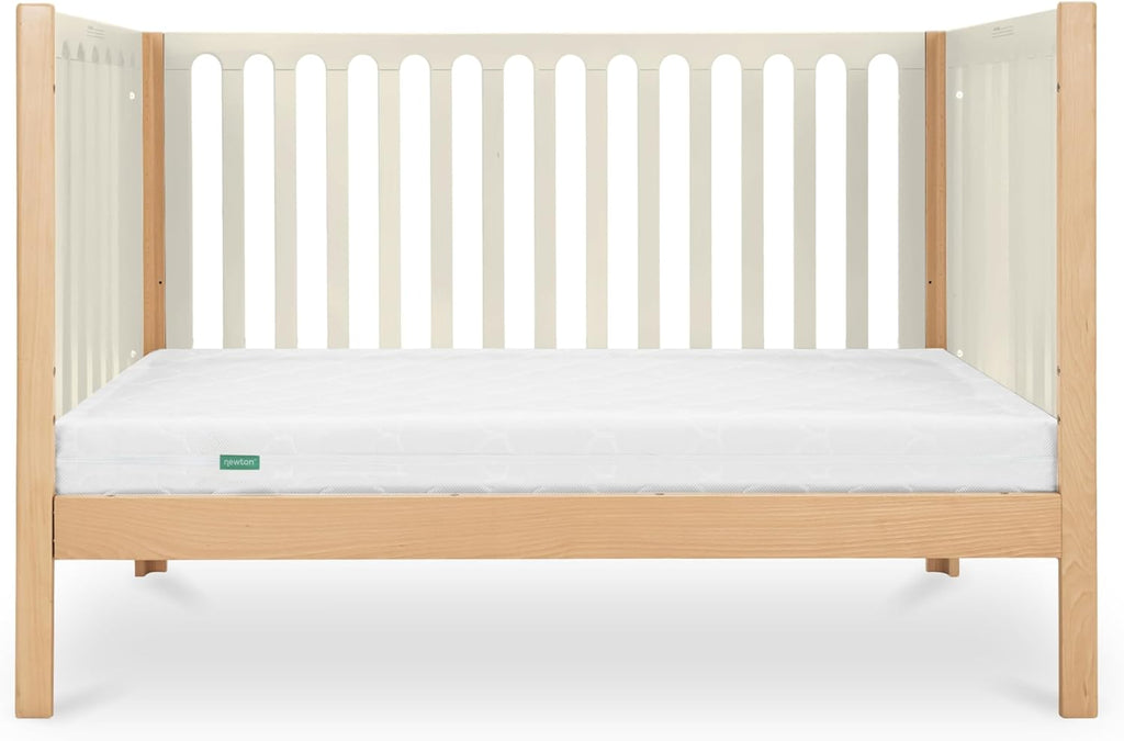 Newton Baby Galileo Standard Crib, Solid Beech Wood in Natural/Dove 2-Tone Color, 3-in-1 Convertible Crib with Toddler Bed Conversion Kit, Ultra-Safe Non-Toxic Finish