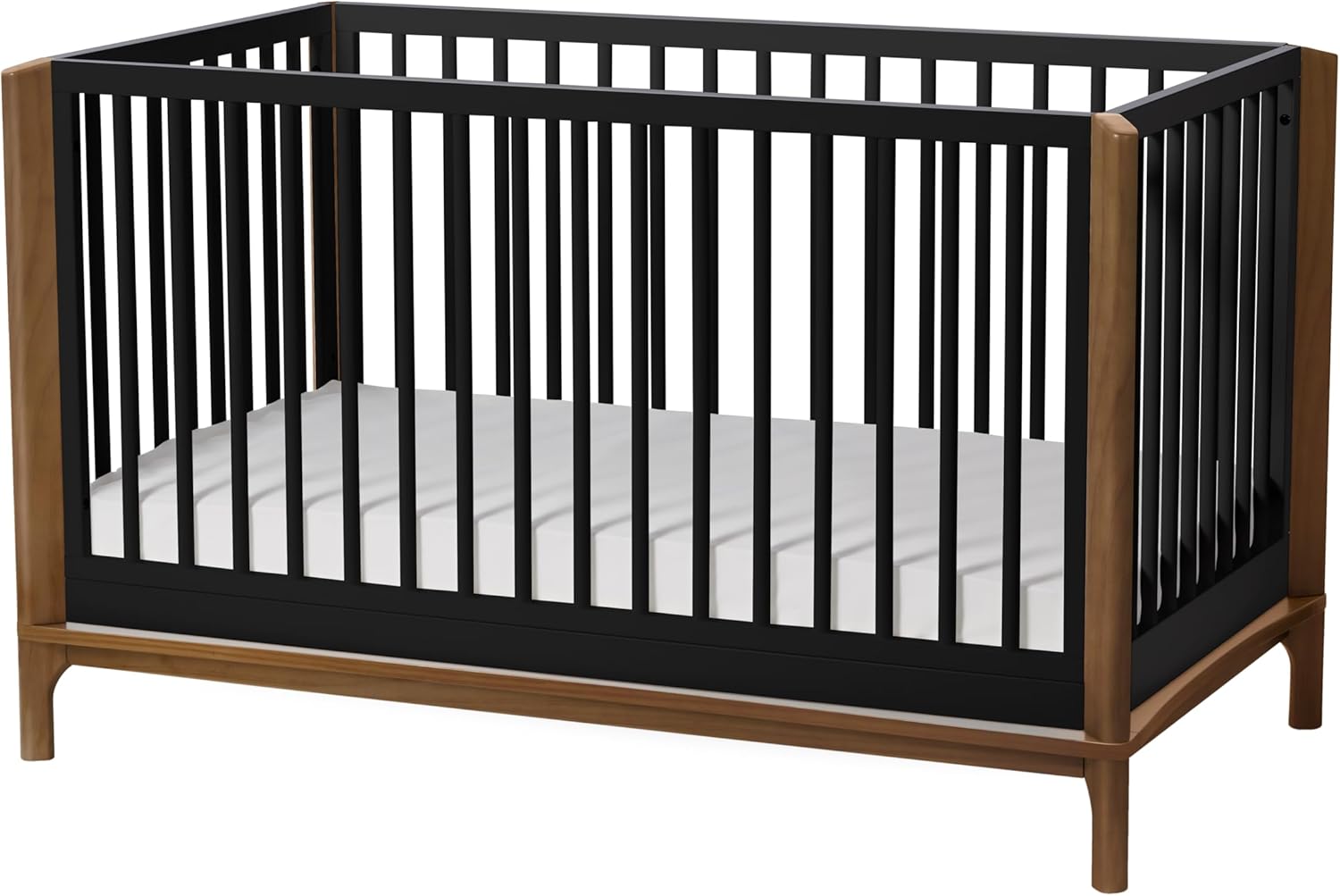 Little Seeds Laurel 4-in-1 Convertible Crib, Black/Chestnut