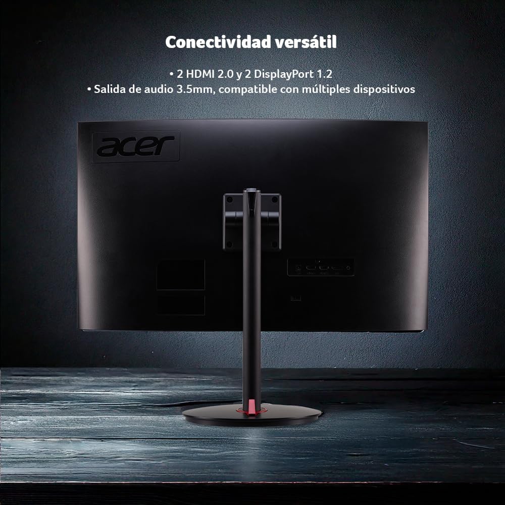 acer Nitro 27" 1500R Curved Full HD PC Gaming Monitor | AMD FreeSync Premium | 240Hz | 1ms VRB | Speakers | HDR10 | ErgoStand | VESA Mounting Compliant | 1 x DP 1.4 & 2 x HDMI 2.0 | XZ270 X2bmiiphx