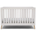 Delta Children Essex 4-in-1 Convertible Baby Crib, Bianca White with Natural Legs