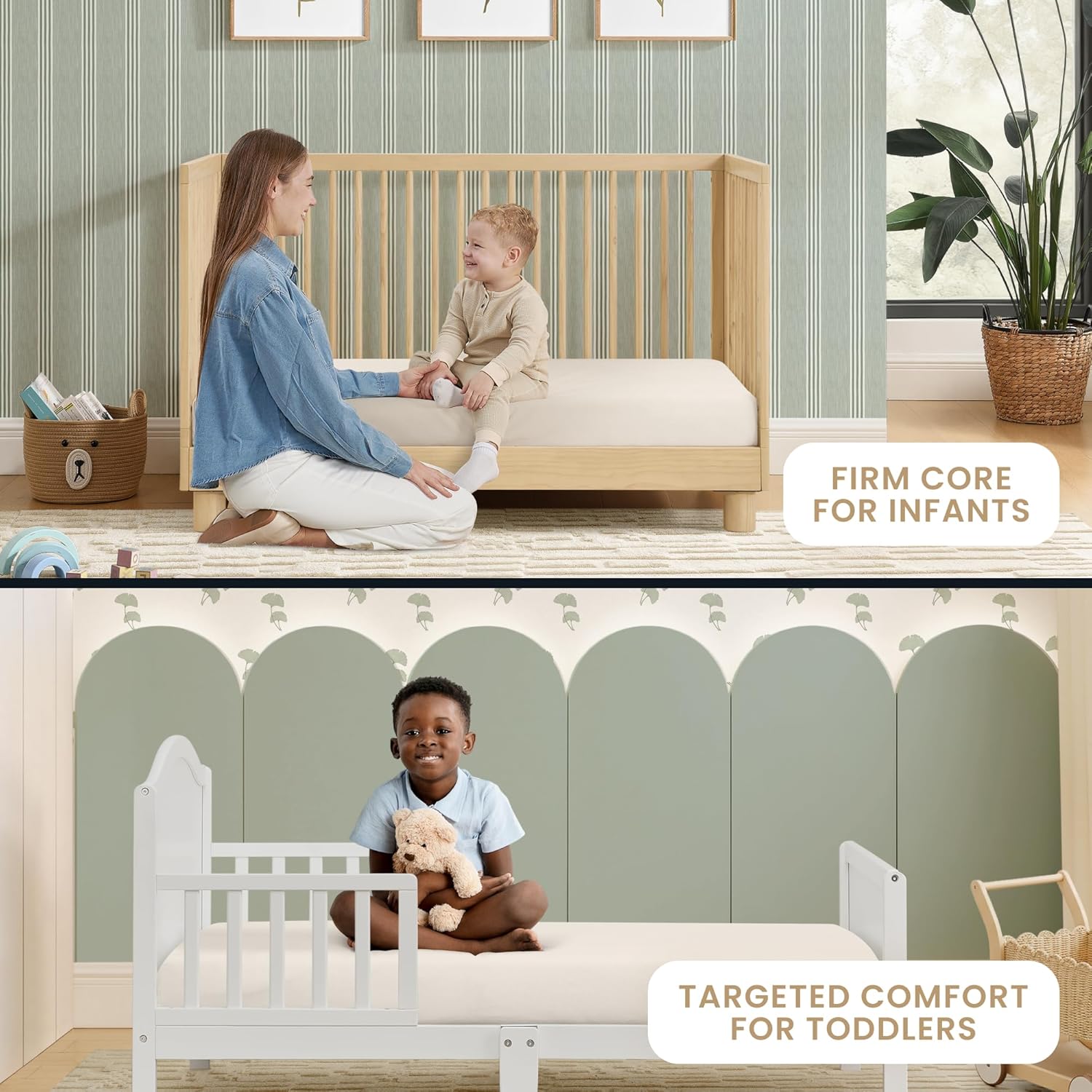 Delta Children CleanEarth Certified Organic Crib and Toddler Mattress – GOTS Certified, Non-Toxic Breathable Baby Mattress - Regulates Temperature, 10-Year Warranty