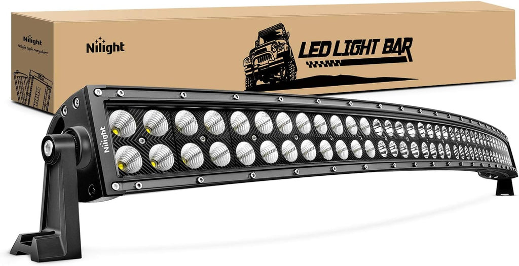Nilight 54" 312W Curved LED Work Light Spot Flood Combo Bar Driving Fog Lamp off road lights