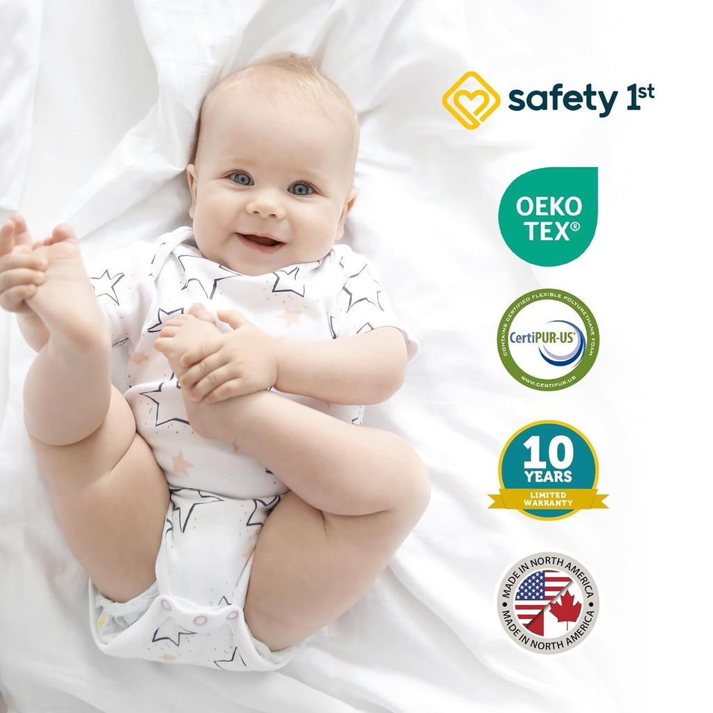 Safety 1st Heavenly Dreams Premium 4.5" Foam Baby Crib & Toddler Bed Mattress in a Box
