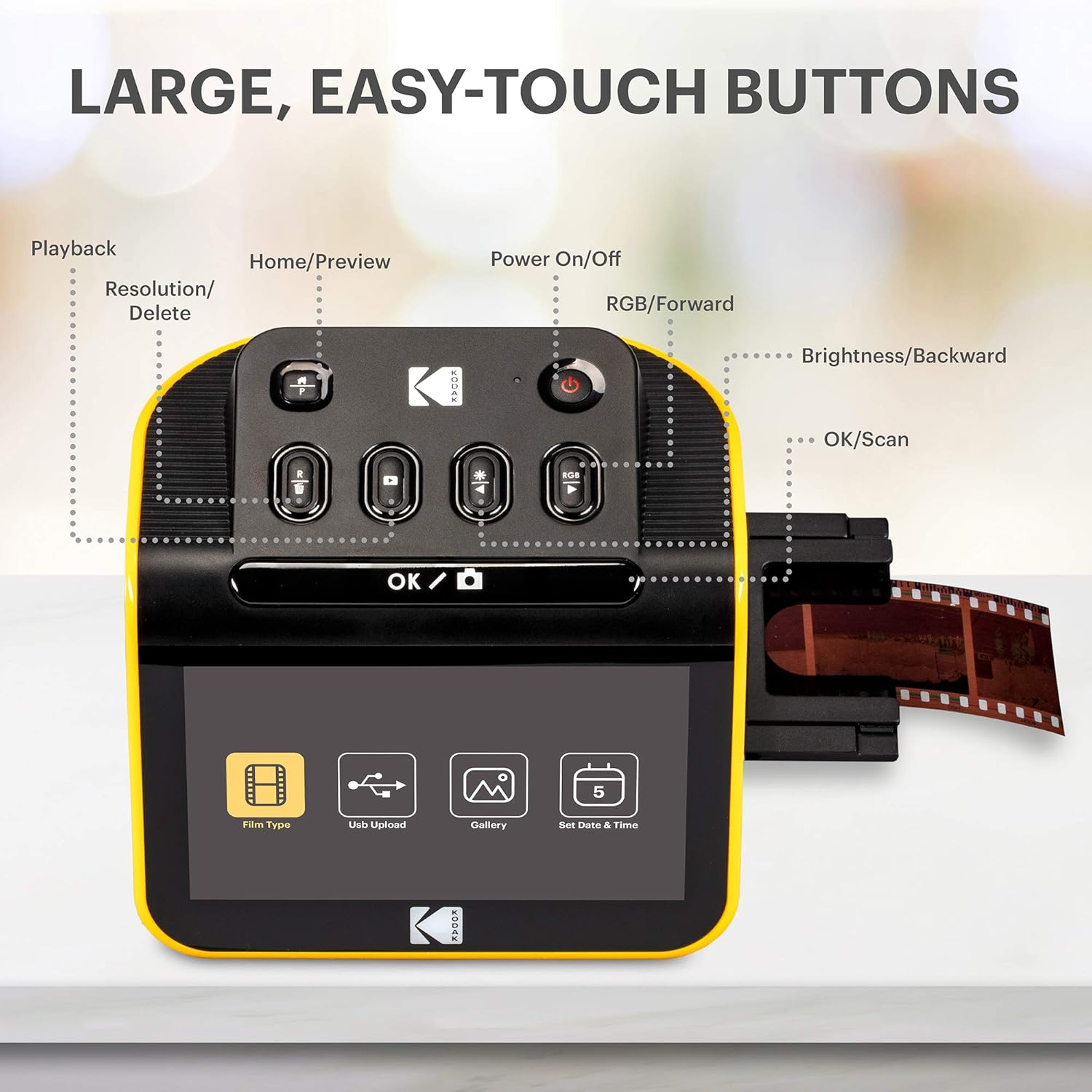 KODAK Slide N SCAN Film & Slide Scanner Digitizer with 5” LCD Screen, Quickly Convert Negatives & Slides to Digital 22MP JPEG Photos, Compatible with 135, 126 and 110 Film & Slides
