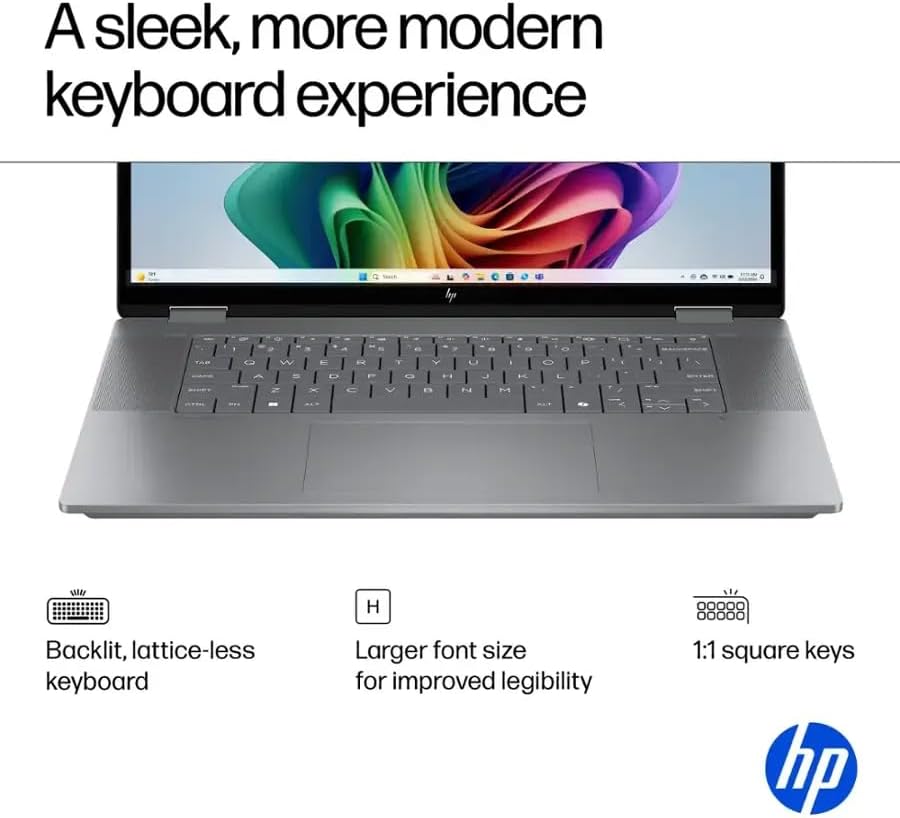 HP OmniBook X Flip Copilot+ PC Laptop Computer, 2-in-1 16" FHD Touchscreen Laptop, AMD Ryzen AI 5, 16GB RAM, 512GB SSD, Lifetime Office + Stylus Pen, USB Hub, Backlit Keyboard, WiFi 6 + BT, Win 11