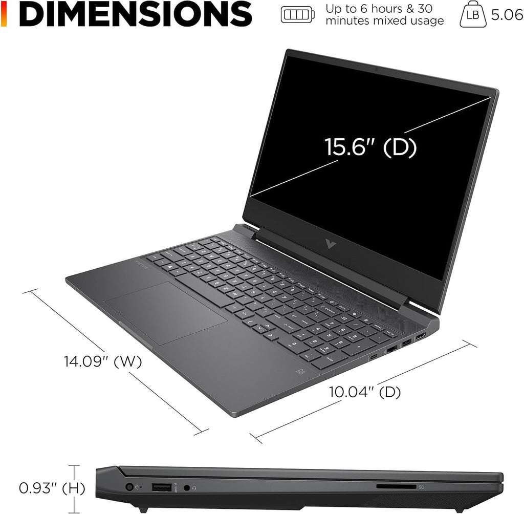HP Victus 15.6" Full HD 144Hz Gaming Laptop, Intel Core i5-12450H, NVIDIA GeForce RTX 3050,16GB RAM, 1TB PCIe SSD, Backlit Keyboard, Wi-Fi 6, Windows 11 Pro, Performance Blue