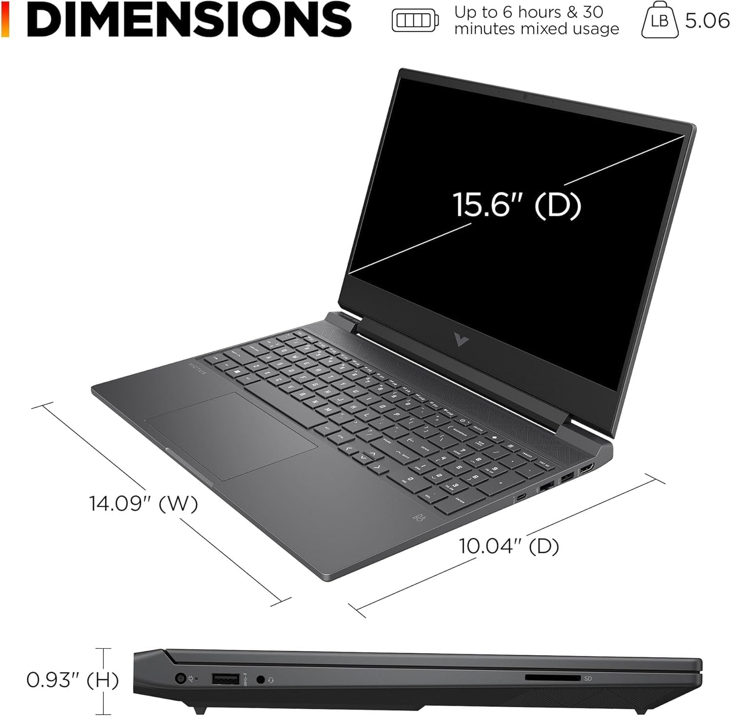 HP Victus 15.6" Full HD 144Hz Gaming Laptop, Intel Core i5-12450H, NVIDIA GeForce RTX 3050,16GB RAM, 1TB PCIe SSD, Backlit Keyboard, Wi-Fi 6, Windows 11 Pro, Performance Blue