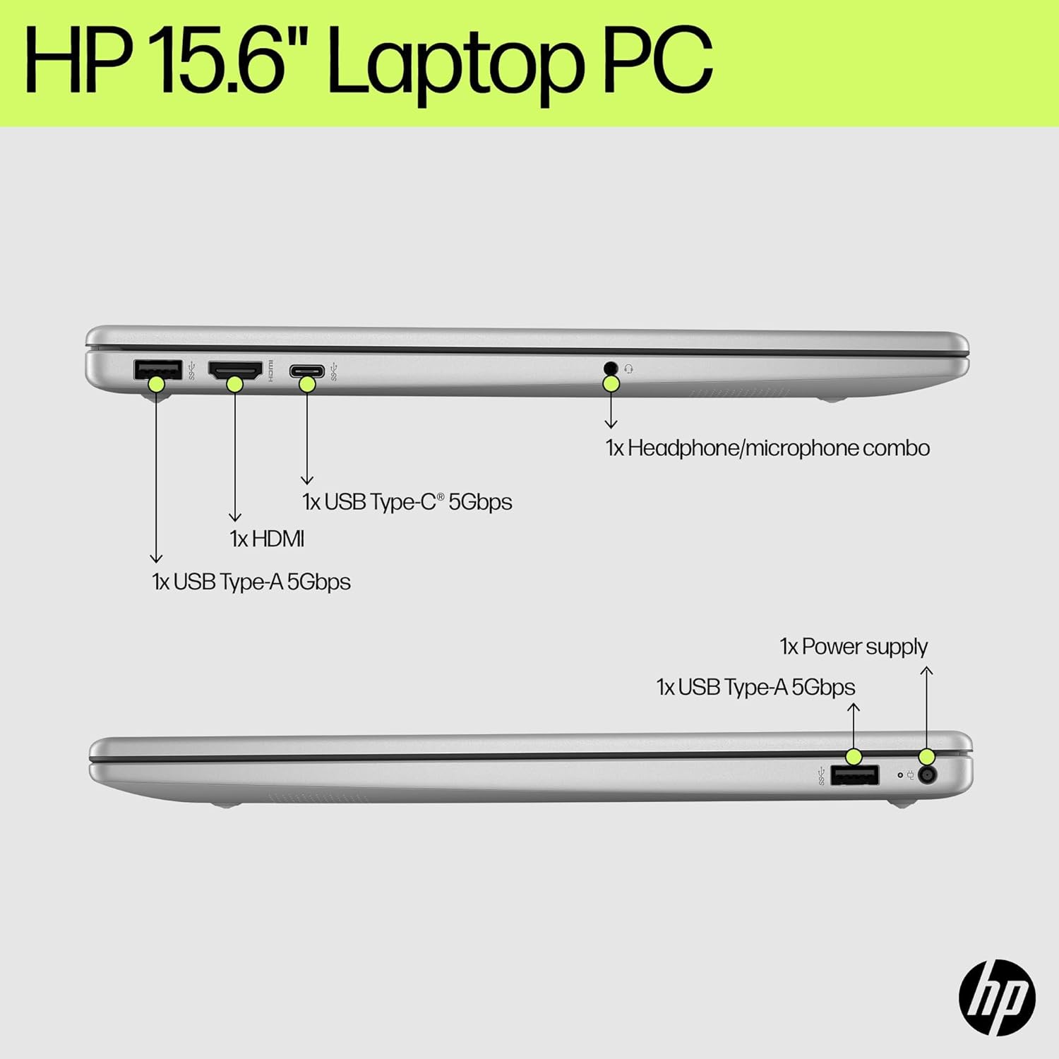 HP 15.6" FHD Laptop 2026 Edition with Copilot AI, 16GB RAM, 1TB SSD, Intel Processor, Long Battery Life, Lightweight 3.64 lbs, Microsoft 365, Windows 11 for Students & Office