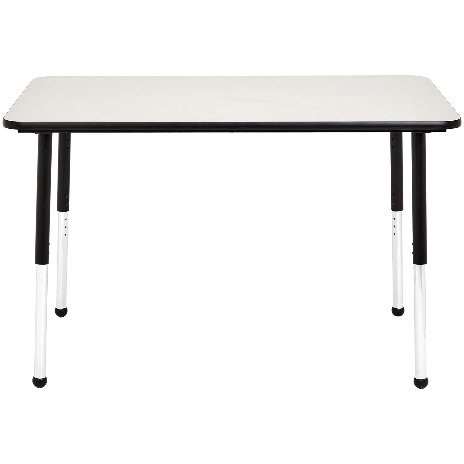 Amazon Basics Adjustable Height Rectangular Classroom Activity Table, Writing Desk for School and Home, Grey Top/Black Edge, 47" W x 29" L x 30" H