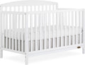 Dream On Me Odelle 5-in-1 Convertible Full-Size Baby Crib in White, GreenGuard Gold & JPMA Converts to Toddler, Day & Full-Size Bed, Sustainable Pinewood, 3 Mattress Heights