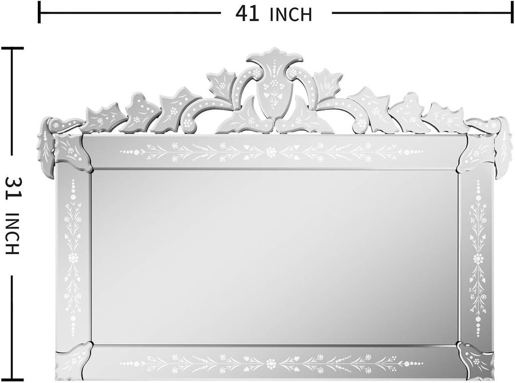 KOHROS Large Decorative Wall Mirrors for Living Room 41x31 Inch Venetian Wall Mirror