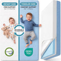 Dual Sided Baby Crib Mattress, 5 Inch Thick Soft & Firm Memory Foam Breathable Toddler Mattress, 4 in1 Standard Baby Bed Mattresses with Removable Washable Cover 52x27.6x5 - Blue