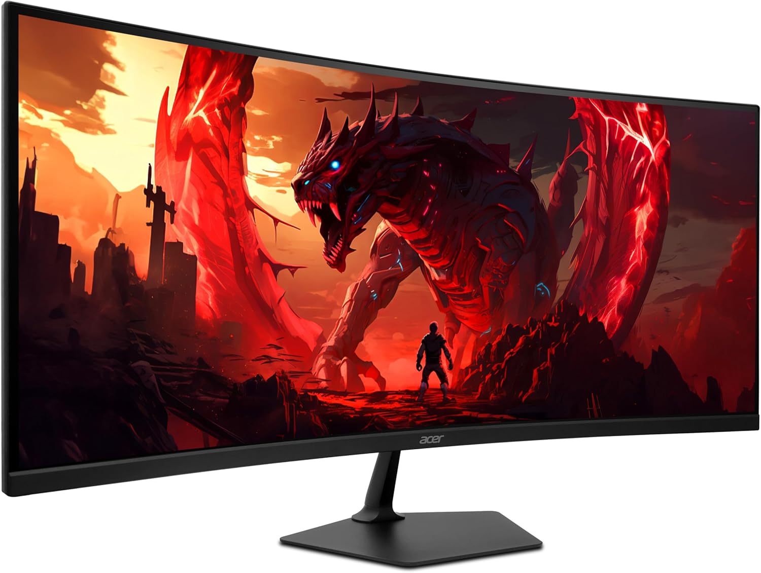 acer Nitro 34” 1500R 21:9 Curved Zero-Frame QHD 3440 x 1440 Gaming Monitor | AMD FreeSync Premium | 200Hz Refresh | Up to 0.5ms | 1 x Display Port 1.4 & 2 x HDMI 2.1 Ports | EDA340CUR X0biip