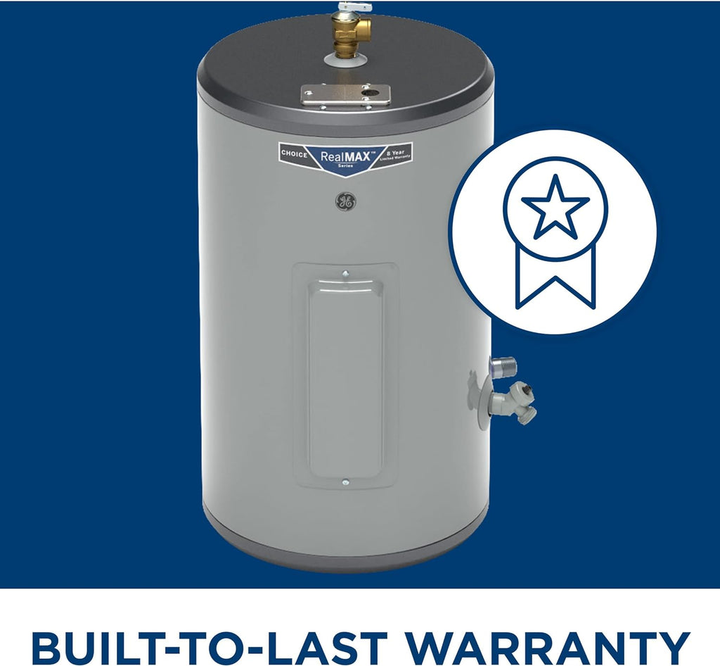 GE Appliances 10 Gallon Versatile Plug and Play Electric Water Heater with Adjustable Thermostat, Easily Installs Where You Want It, 120 Volt