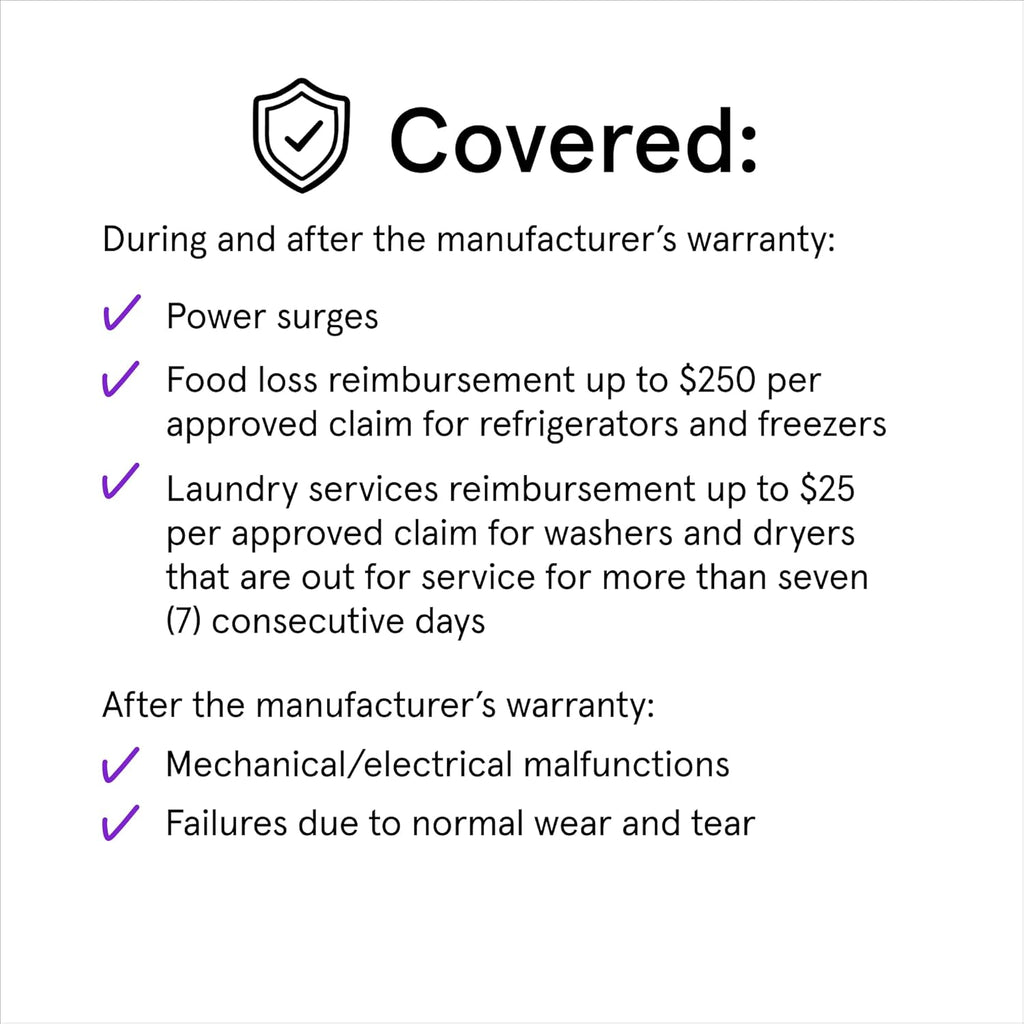 ASURION 3 Year Major Appliance Protection Plan ($1250 - $1499.99)