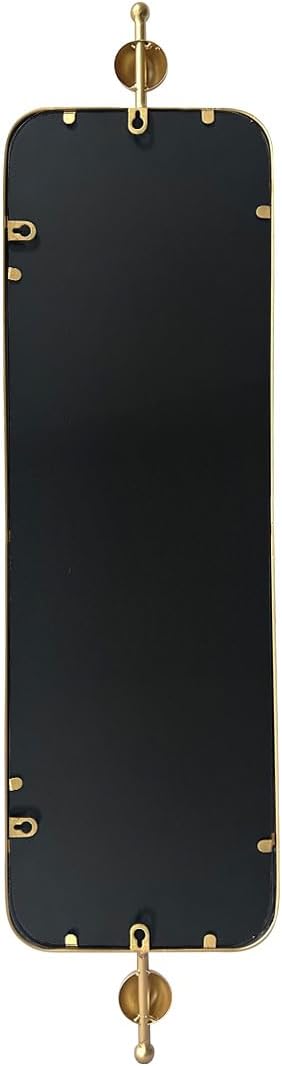 Gold Thin Mirror for Skinny Entryway Living Room badroom,Full Lenth Long Retangle Mirror with Round Corner 9" X 36"-2pack