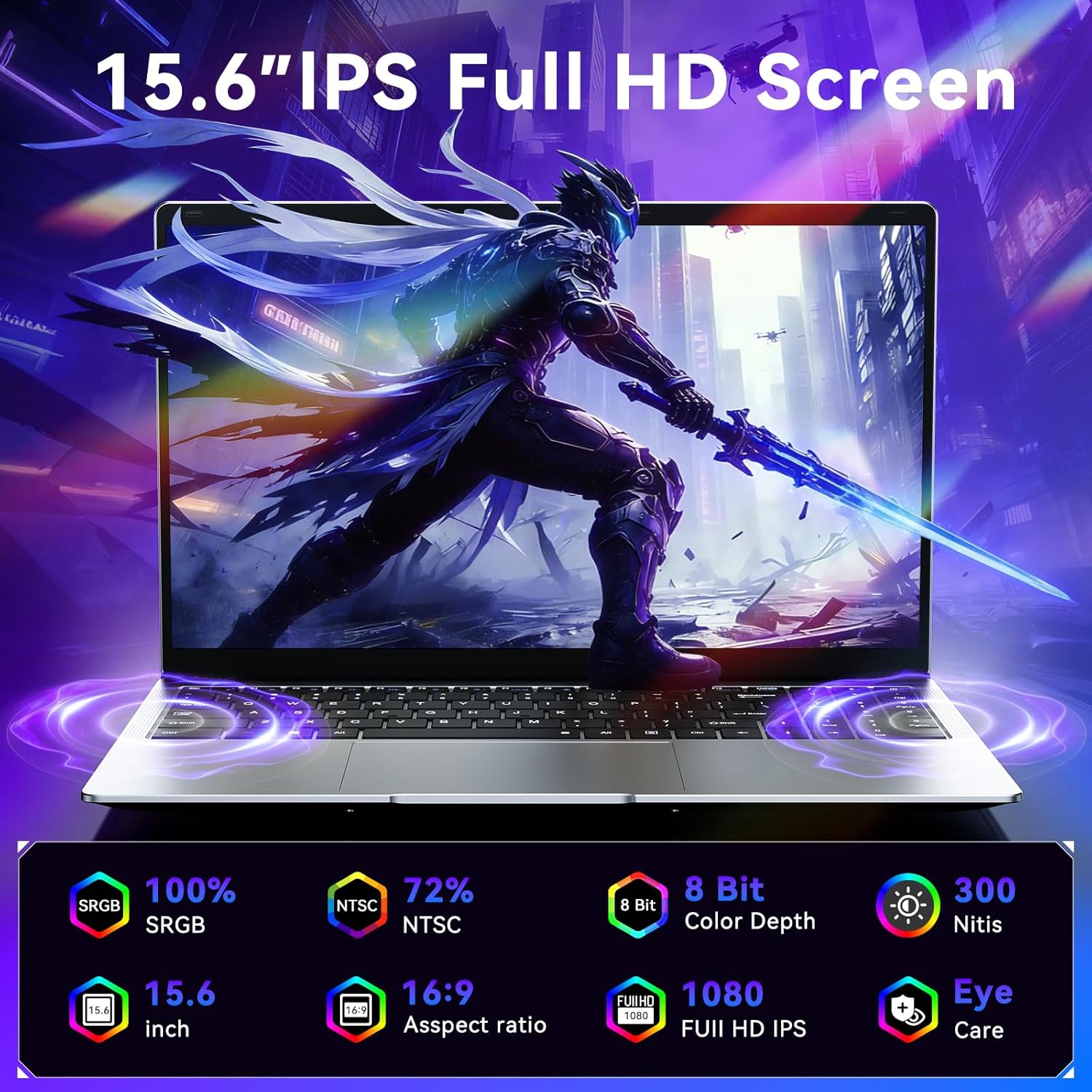 Laptop Computer 15.6" Win11 Pro Laptops with 4425Y Processor, 16GB RAM 256GB SSD,Ms Office 365, 100% sRGB Screen,Notebook, Dual Band WiFi5, BT5.0, USB-A, HDMI,FHD 1920 * 1080 Display