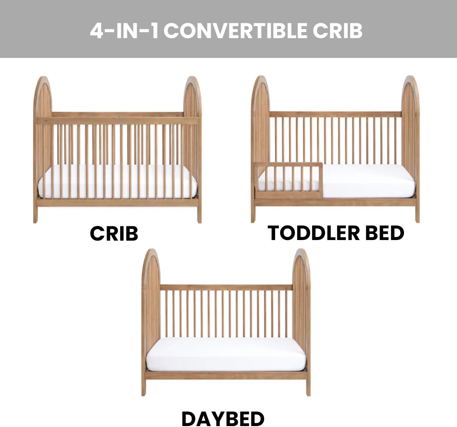 Soho Baby Everlee Convertible Island Crib, Honey Wood