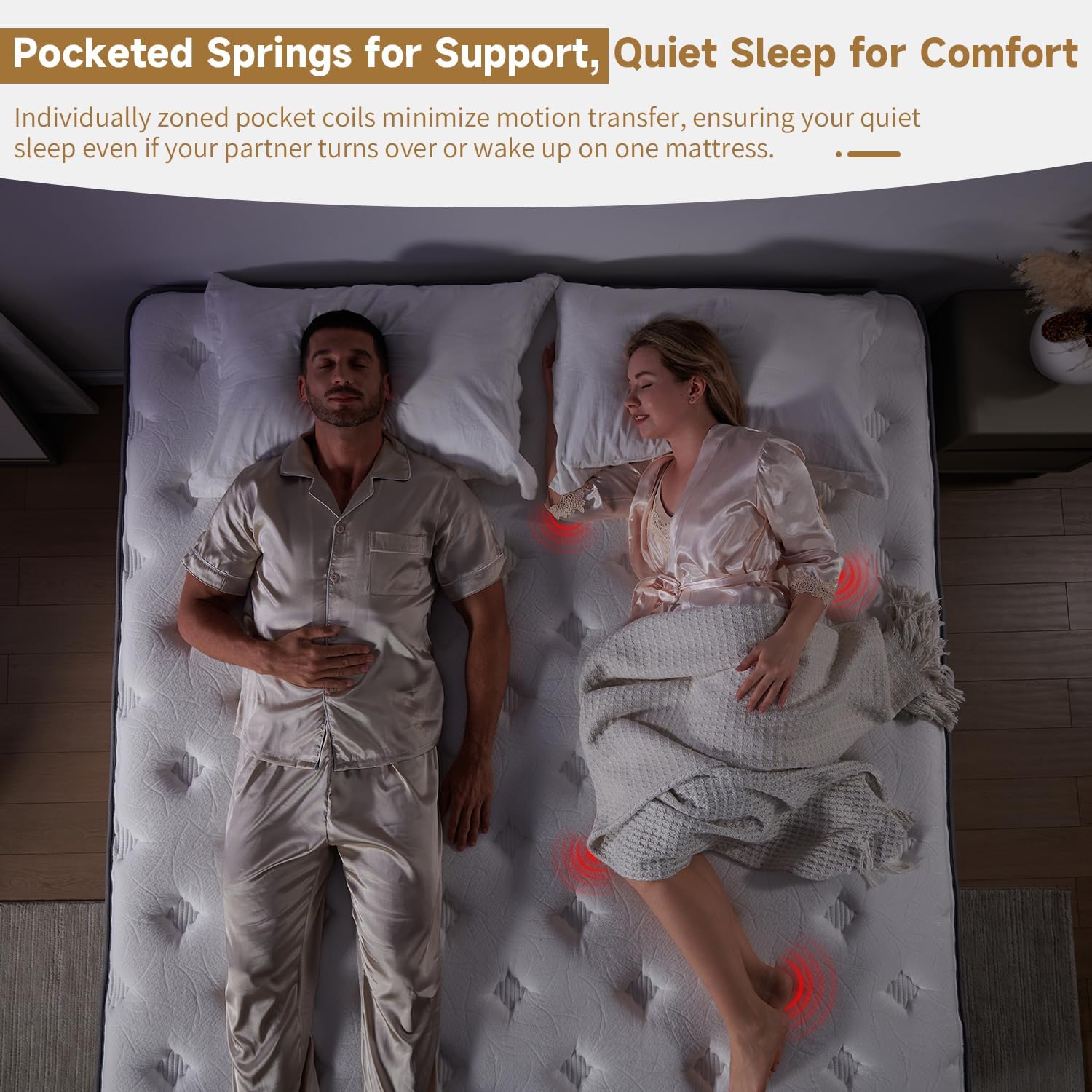 Full Mattress, 12 Inch Hybrid Mattress in a Box, Medium Firm Memory Foam Mattress, Fiberglass Free with Individual Pocket Springs, Motion Isolation&Pressure Relief, CertiPUR-US 75"*54"