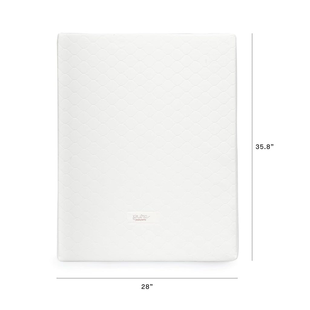 Babyletto Pure Core 4" Midi Crib Mattress, Hybrid Waterproof Cover, Lightweight, Greenguard Gold Certified