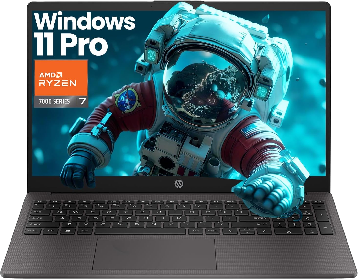 HP Business and Study Laptop 2026 Updated, 15.6" FHD, AMD Ryzen 7 7730U (16GB RAM | 512GB SSD), Numeric Keypad, Webcam, Windows 11 Pro+ Copilot AI with Patented Laptop KB Kit