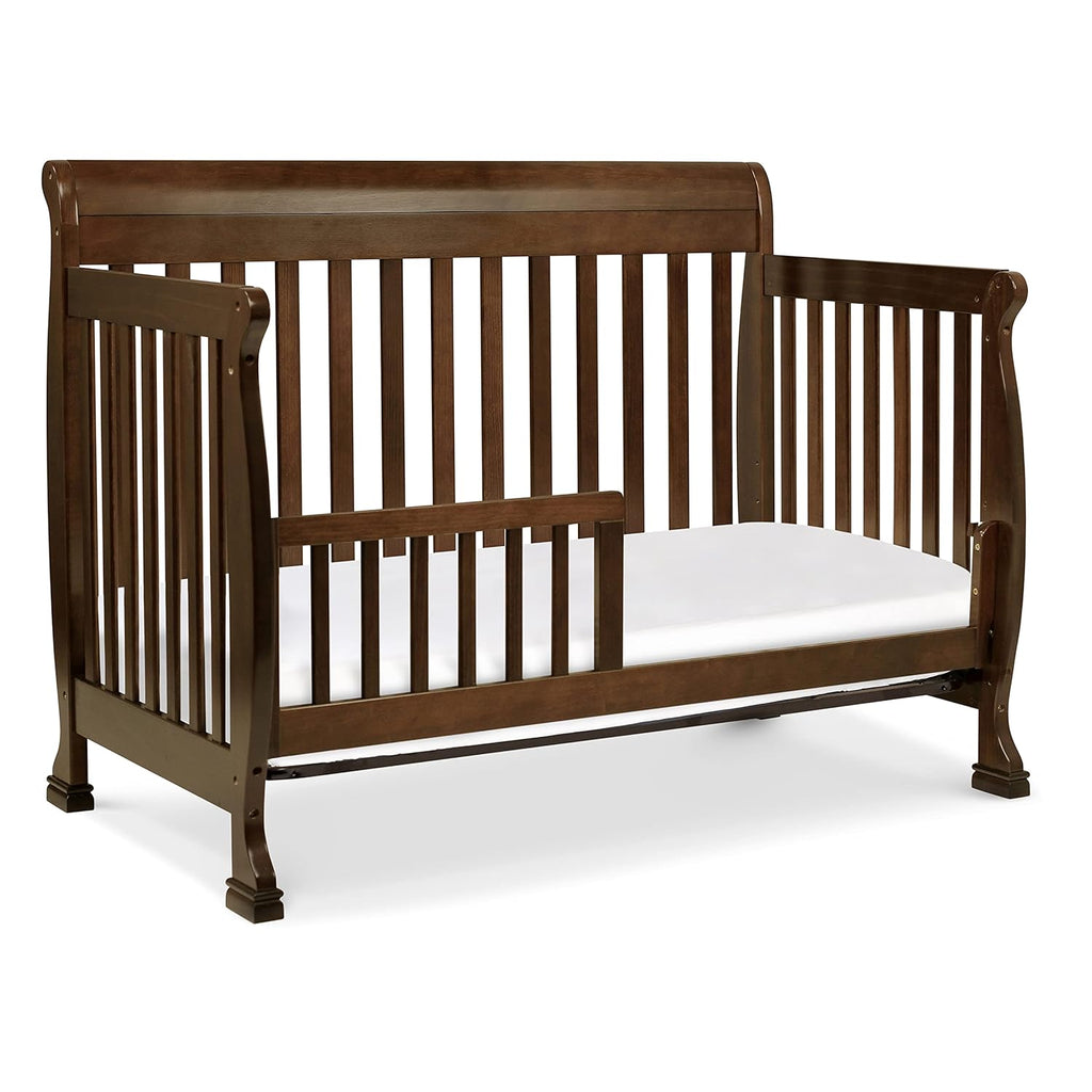 daVinci Kalani 4-in-1 Convertible Baby Crib - Strong, Easy to Assemble GREENGUARD Certified Crib - Convertible to Toddler Bed, Daybed, Full-Size Bed - Four Adjustable Mattress Heights - Espresso