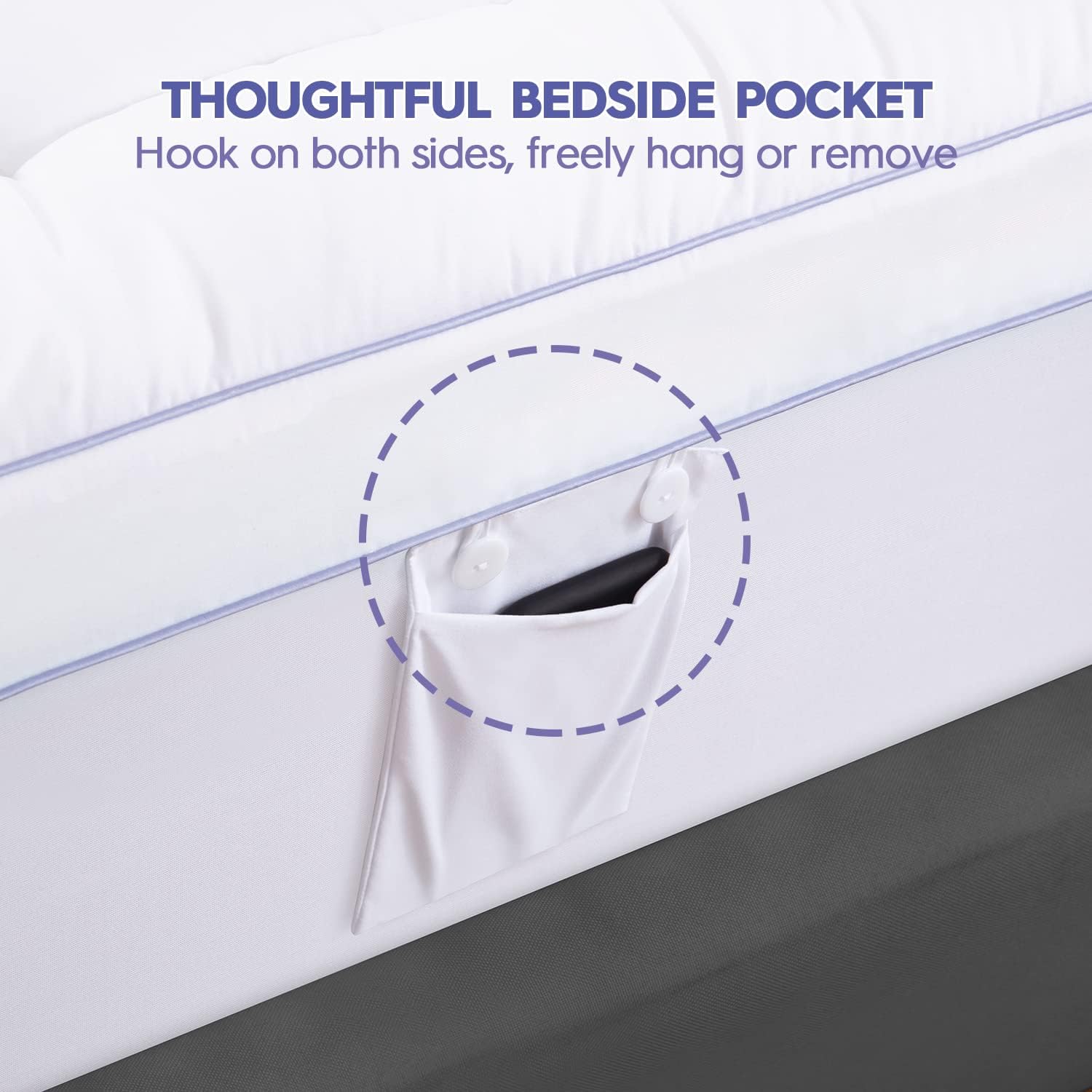 ABENE Queen Size Dual Layer 3 Inch Memory Foam Mattress Topper, 2 Inch Gel Memory Foam Plus 1 Inch Down Alternative Pillowtop Mattress Pad Cover, Thick Soft Bed Topper Support for Back Pain