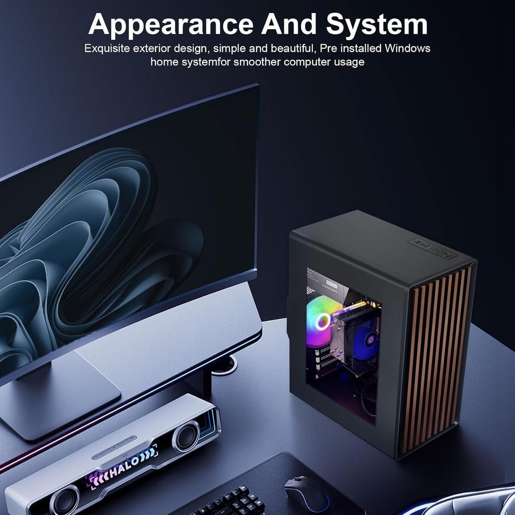 GPVHOSO Desktop Computer Tower PC, Intel Core i5 4570, 16GB DDR3 RAM, 512GB SSD, Windows 11 Home, Business Desktop with Wi-Fi 6, USB 3.0 and HDMI, Ideal for Work & Study