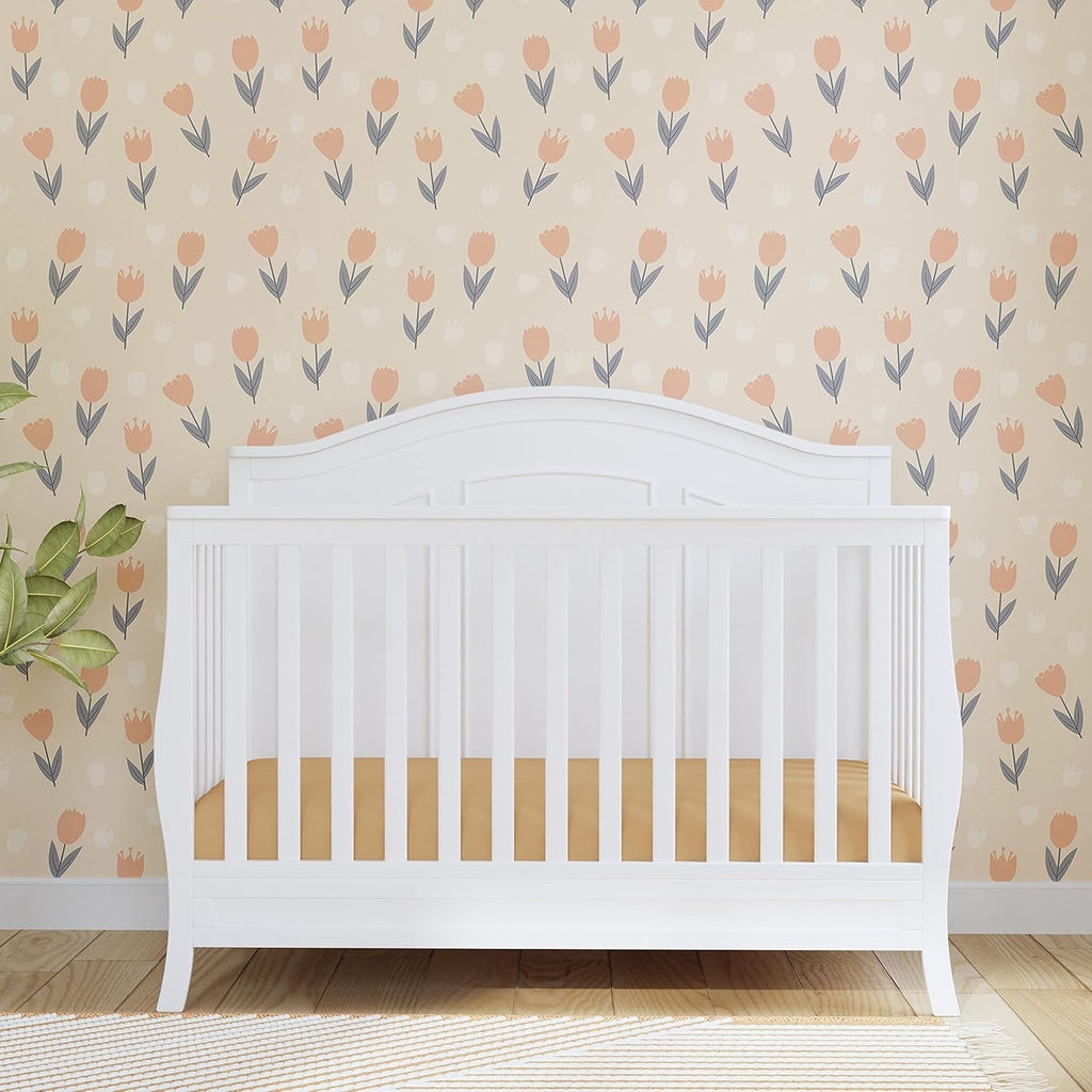 Davinci Emmett 4-in-1 Convertible Crib - GREENGUARD Gold Certified - Converts from Baby Crib to Toddler Bed, Daybed, and Full-Size Bed Effortlessly - 4 Adjustable Heights - Wooden White Crib