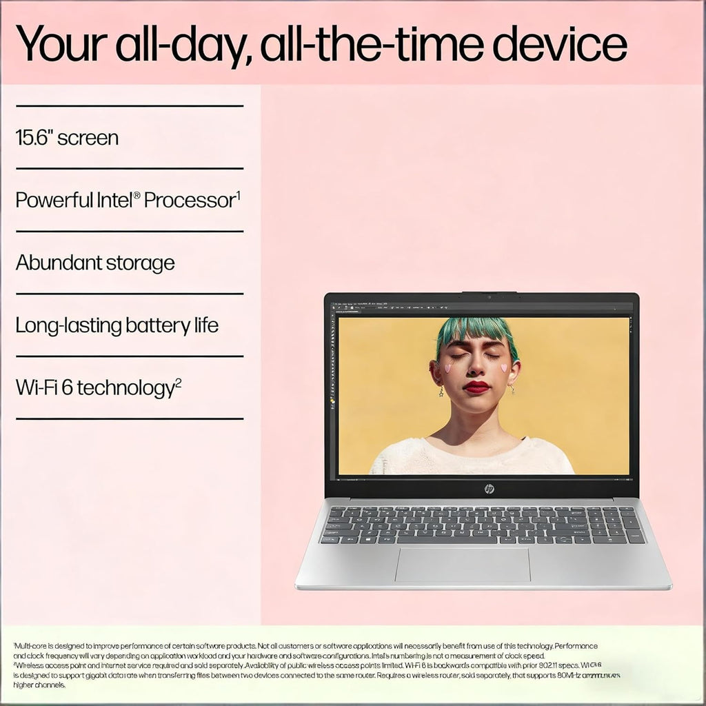 HP 15.6" FHD Laptop 2026 Edition with Copilot AI, 16GB RAM, 1TB SSD, Intel Processor, Long Battery Life, Lightweight 3.64 lbs, Microsoft 365, Windows 11 for Students & Office