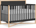 Dream On Me Owen 5-in-1 Convertible Full-Size Baby Crib in Matte Black, GreenGuard Gold & BSA, Converts to Toddler, Day, & Full-Size Bed, Non-Toxic Paint, Safe Sleep Environment