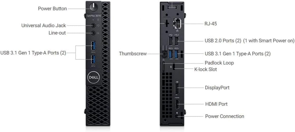 Dell Optiplex 3070 Micro PC | Windows 11 Pro | Intel i5-9500 | 16GB RAM + 500GB SSD | 5G WiFi + BT | Mini Desktop Computer (Renewed)