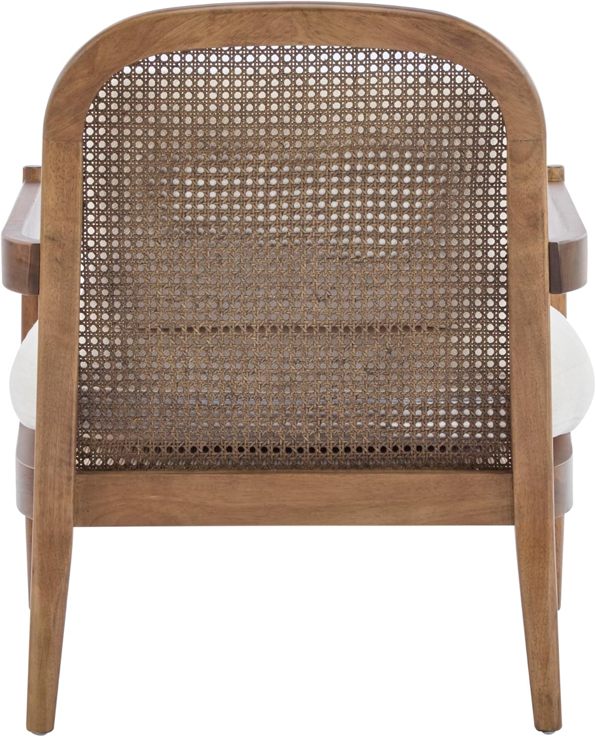 Christopher Knight Home Nadine Modern Club Chair Set of 2 with Cushion, Wooden Living Room Accent Chair with Rattan Open Back, Bedroom Comfy Reading Chair, Beige+Light Brown