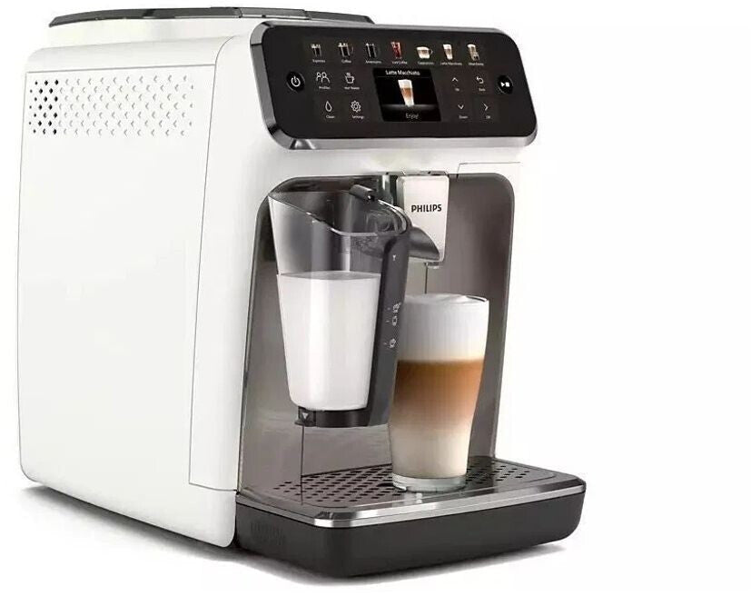 Philips Kaffeevollautomat Serie 4400 EP4443/70 LatteGo-Milchsystem Weiß Und Silber